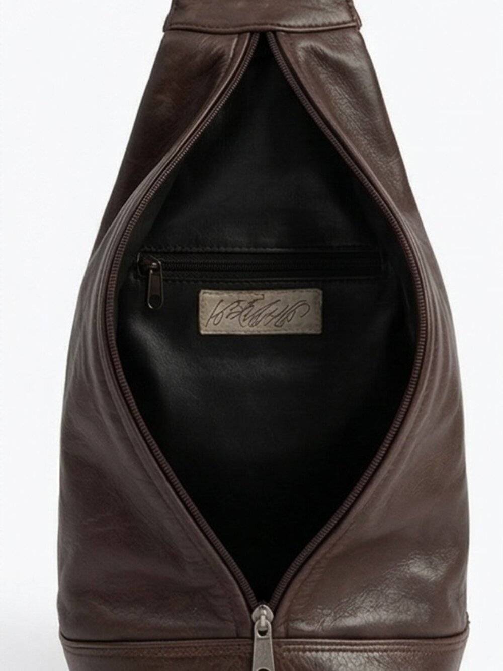 Vintage Lord & Taylor Brown Leather Crossbody Bag - Picture 5 of 9